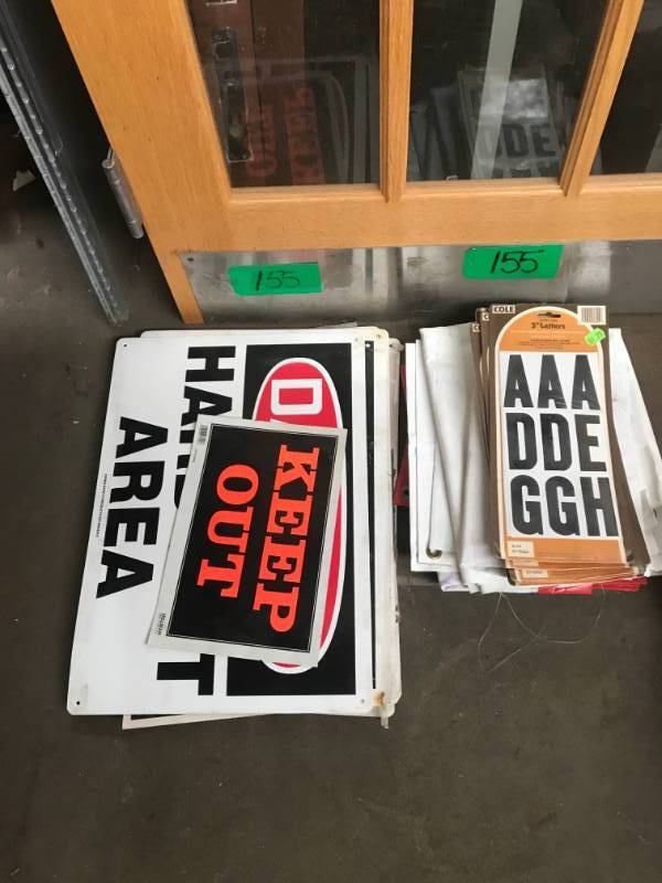 lot 155 image: Various Signs and banners