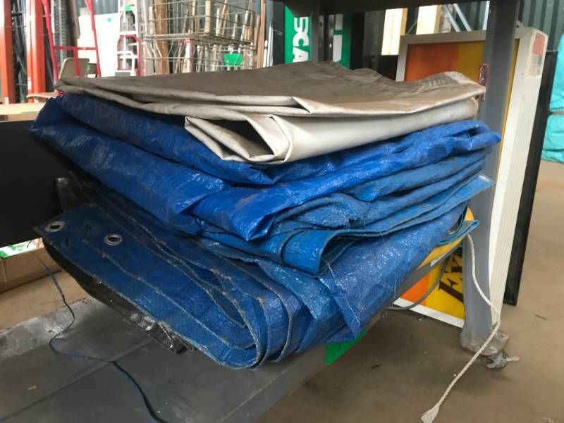 lot 156 image: Eight Tarps, some large