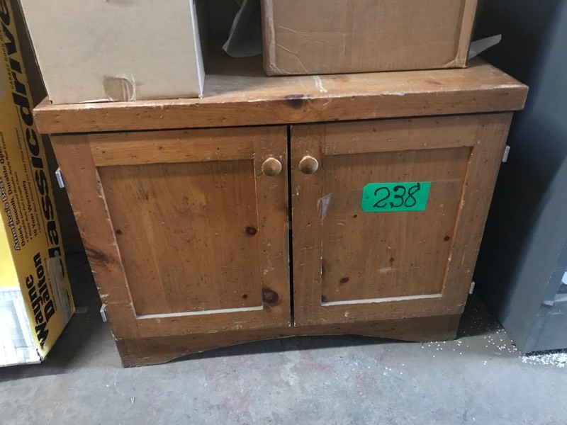 lot 238 image: 2 Door Pine Cabinets w2 shelves