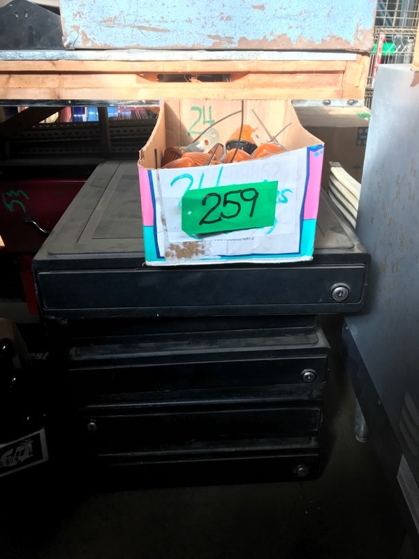 lot 259 image: Five Cash Drawers NCR & One box of 24 yellow lights