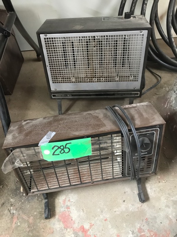 lot 285 image: Two Heaters, both fan forced USA, Edison 1320 Watts, Scovill 1260 Watts