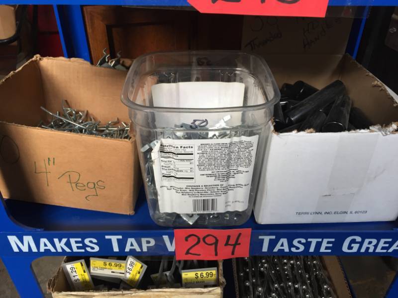 lot 294 image: Two Shelves Magnetic Sign Strips, Peghook