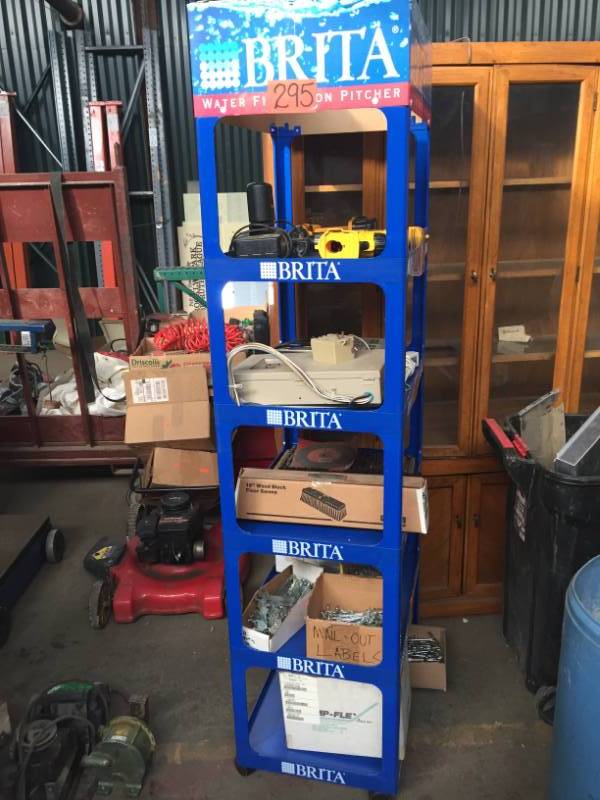 lot 295 image: Blue Rolling Plastic Shelf Brita