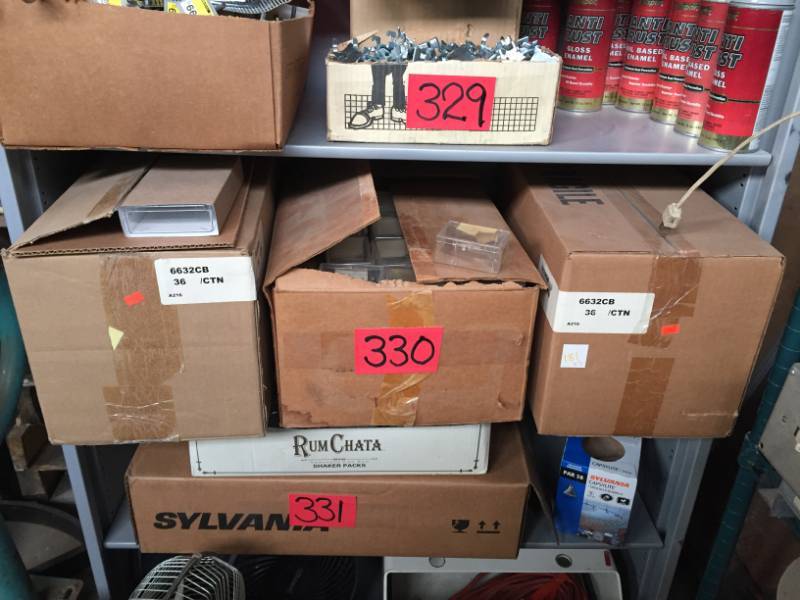 lot 330 image: Two Boxes New Clear Plastic Boxes, 36 per box,72 total 3 12x7Lx1 18D, One Box Used 3 12x7Lx1 1D, Approx 136 2x3Lx1 14D