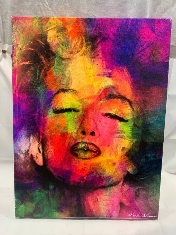 lot 8 image: Marilyn Monroe Canvas Art 18 x 24