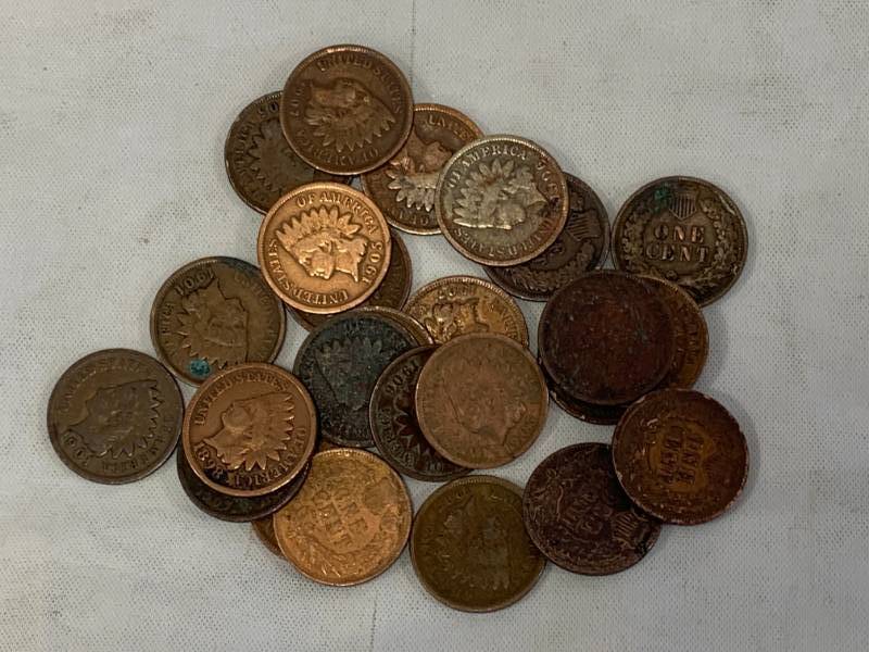 lot 20 image: Lot of 20 Indian Head Pennies