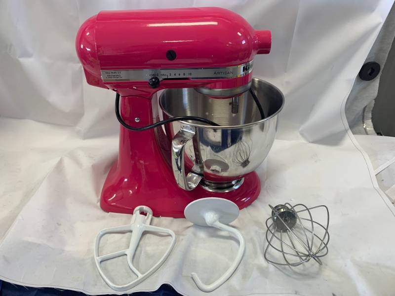 lot 47 image: New Kitchen Aid 5 Quart Mixer with Accessories