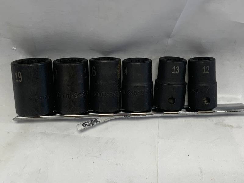 lot 58 image: SK Tools 6pc Metric Impact Socket Set New