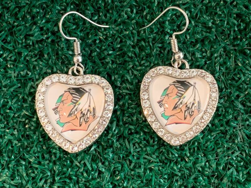 lot 65 image: Handmade UND Fighting Sioux Earrings