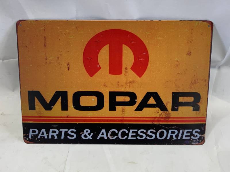 lot 76 image: Mopar Metal Sign