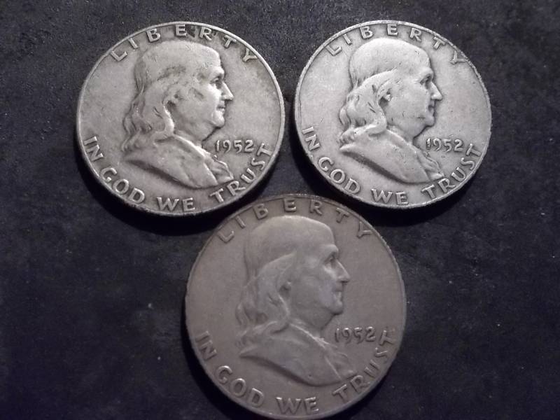 1952 P,D,S Franklin Half Dollars