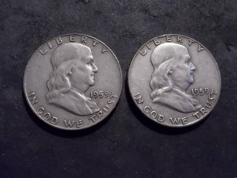 1959, 1959 D Franklin Half Dollars