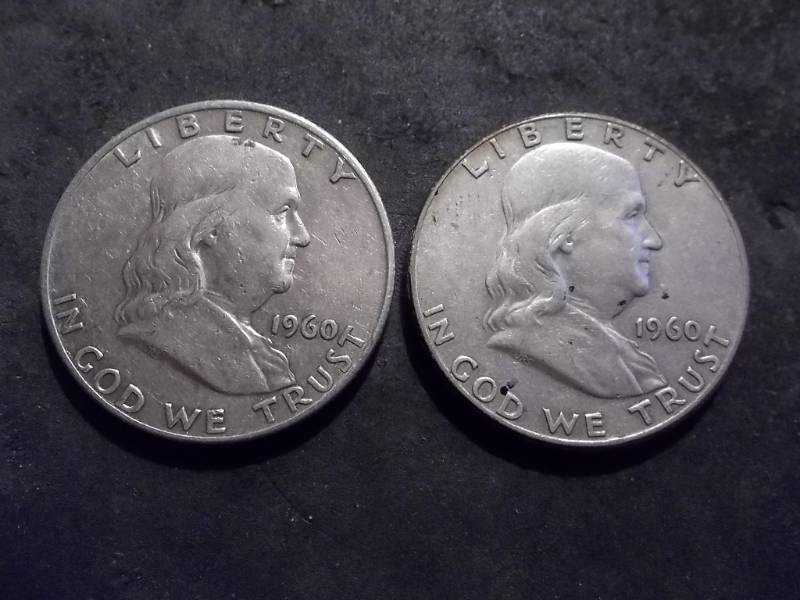 1960, 1960 D Franklin Half Dollars