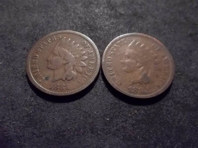 1881, 1882 Indian Head Cents
