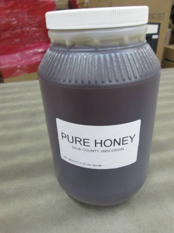 11.25 lb Plastic Jar of Pure Honey ...