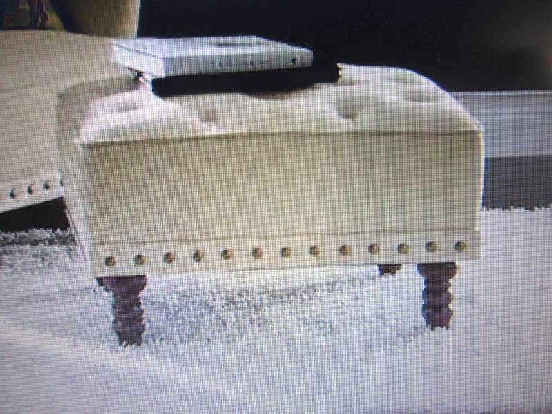 Tufted Nailhead Ottoman open box Re...