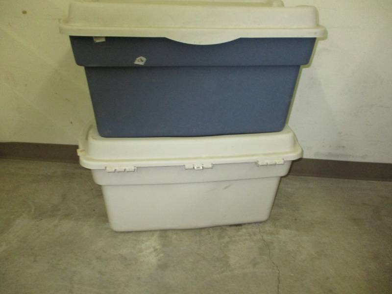 lot 56 image: 2 Large Tubs covers are attacked  30longx 16 high x 17