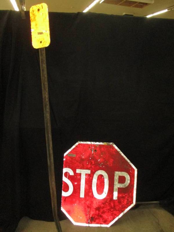lot 72 image: Partial Stop Sign and 6 ft Reflector Sign
