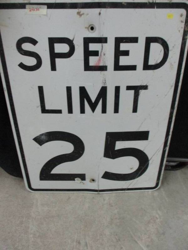 lot 75 image: Speed limit 25 sign 24 x30