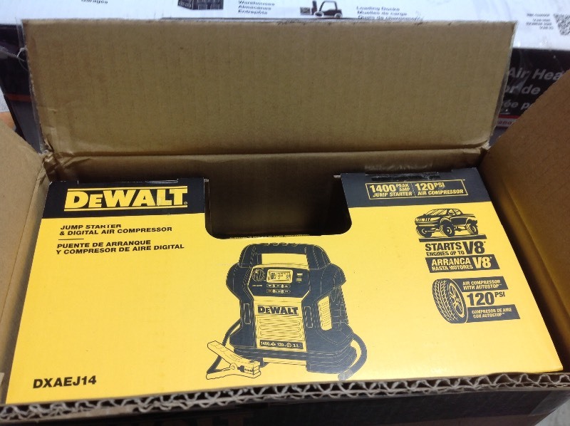 DEWALT 1400 Peak Amp Jump Starter with Digital Compressor not used