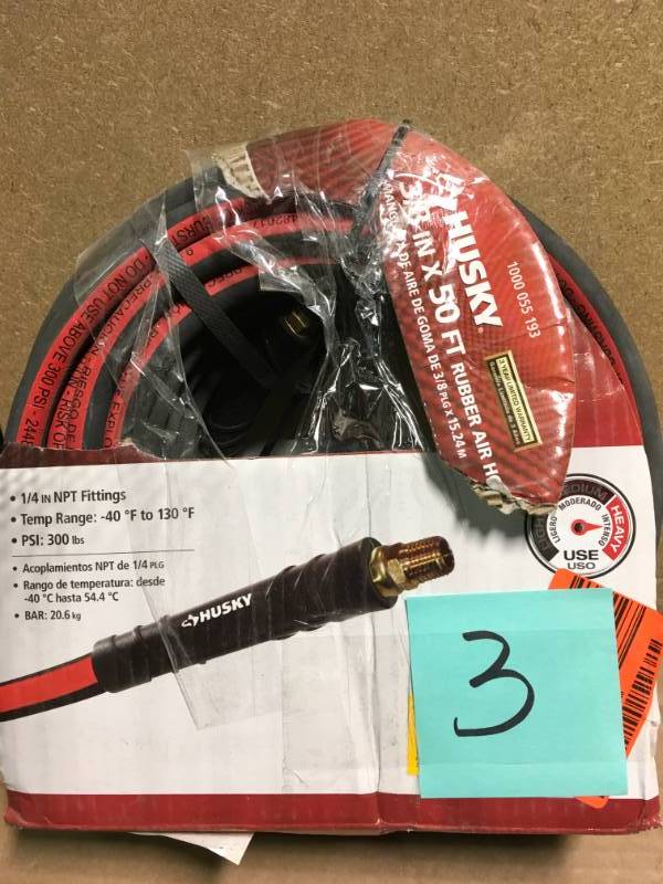 Husky 38 in. x 50 ft. Premium Rubber Air Hose  in like new condition