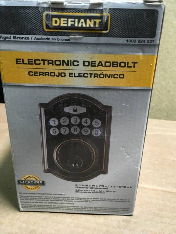 Defiant Castle Aged Bronze Single Cylinder Electronic Keypad Deadbolt  in like new condition