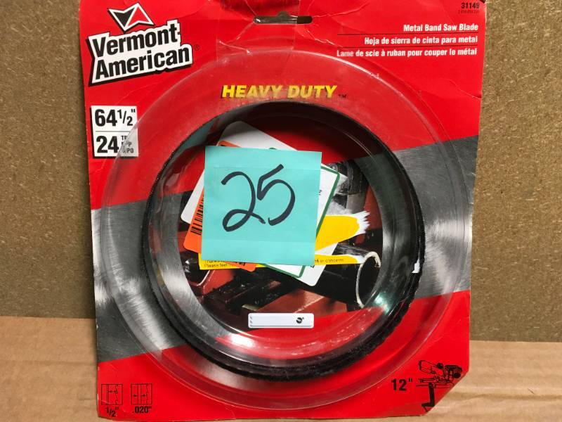 Vermont American 64-12 in. x 12 in. x 24 Teeth Per Inch Bi-Metal Band Saw Blade for Cutting Metal  in like new condition