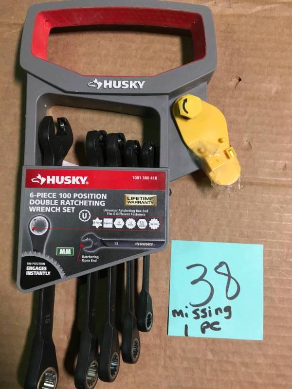 Husky 100-Position Double Ratcheting Wrench Set Metric (6-Piece) MISSING ONE PC