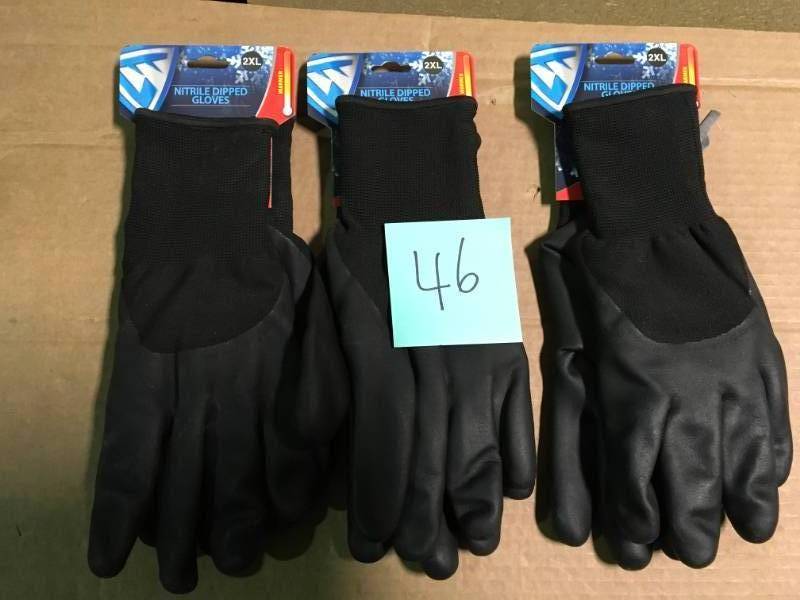 West Chester Nitrile Dipped XX-Large Acrylic Shell Gloves QTY 3 not used