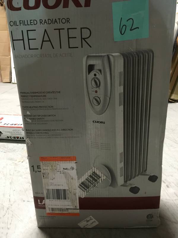 1500-Watt Electric Oil-Filled Radiant Portable Heater - Grey  in like new condition