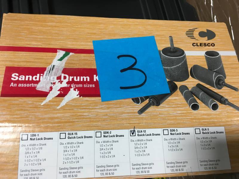 Clesco 12-Piece Extra Long Sanding Drum Kit with Quick Lock Drums  in like new condition