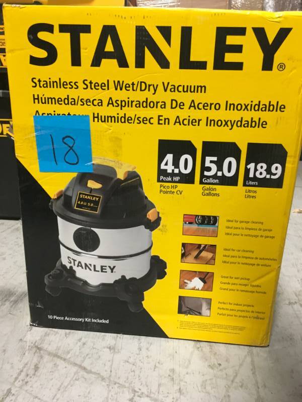Stanley 5 Gal. 4.0 Peak HP WetDry Vac  in like new condition