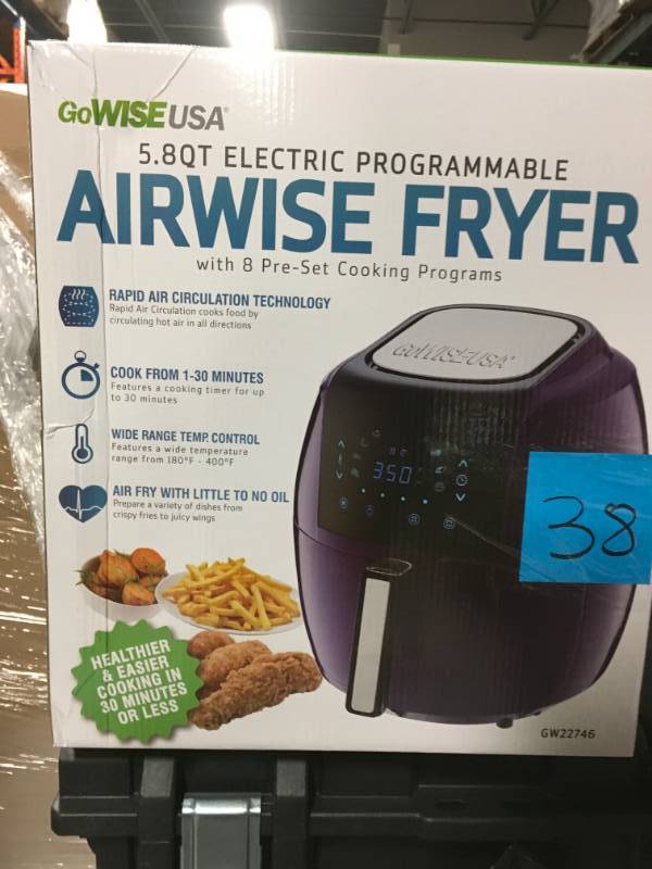GoWISE USA 5.8 Qt. 8-in-1 Plum Electric Air Fryer  in like new condition