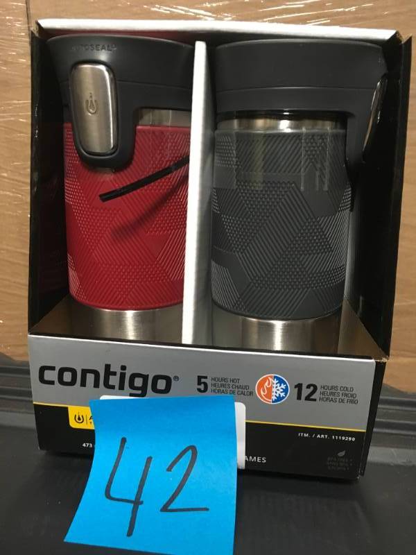 CONTIGO Stainless Steel Travel Mug with Easy-Clean Lid 2-PK  in like new condition