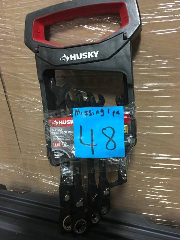Husky 100-Position Flex-Head Ratcheting Wrench Set SAE (6-Piece) MISSING 1 PC