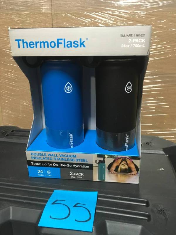 ThermoFlask 24-Ounce Double Wall Vacuum Insulated Stainless Steel Water Bottles not used