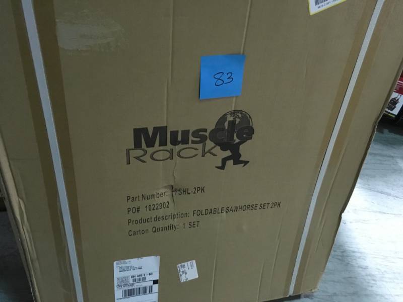 Muscle Rack 29 in. Heavy-Duty Folding Sawhorse (2-Pack)  in like new condition