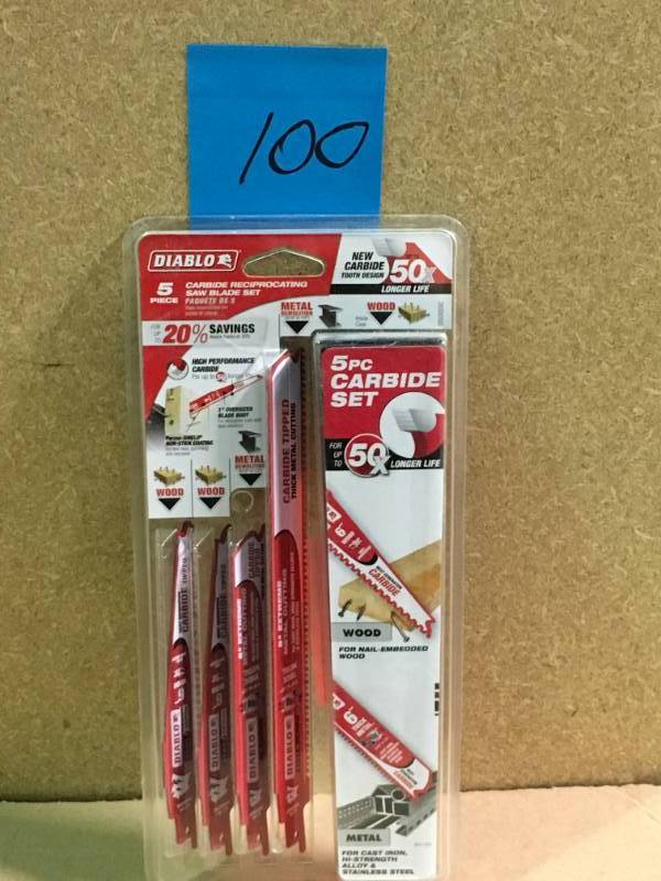 Diablo Carbide Reciprocating Saw Blade Set (5-Piece)  in like new condition