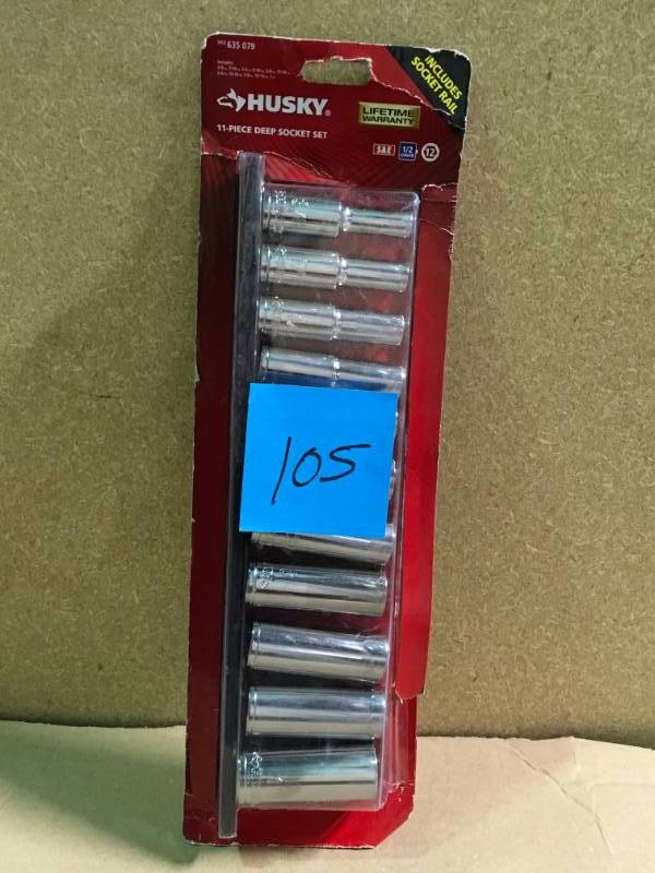 Husky 12 in. Drive Deep SAE Socket Set (11-Piece)