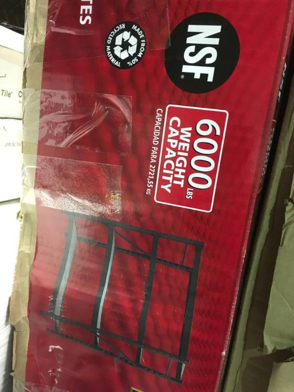 lot 1 image: Husky 77 in. W x 78 in. H x 24 in. D Steel Garage Storage Shelving Unit not used