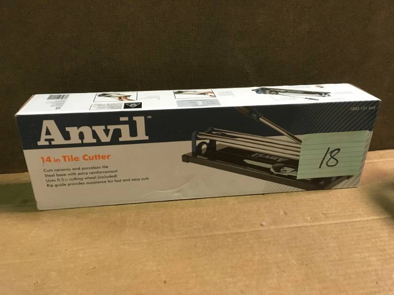 lot 18 image: ANVIL 14 in. Ceramic and Porcelain Tile Cutter  in like new condition