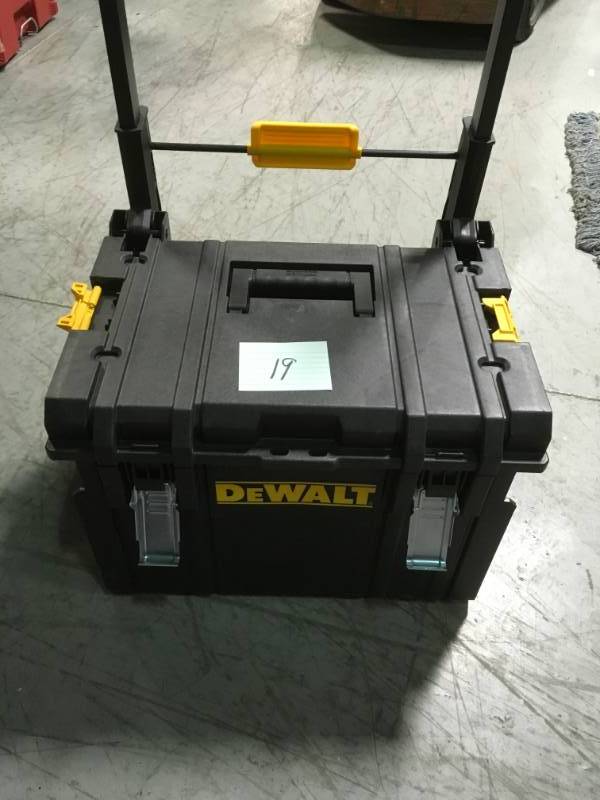 lot 19 image: DEWALT ToughSystem DS450 22 in. 17 Gal. Mobile Tool Box  in like new condition
