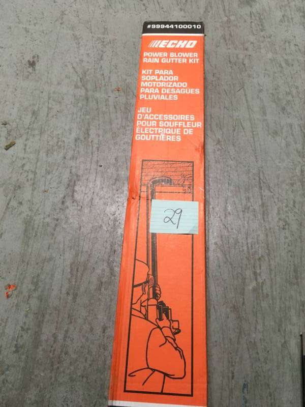 lot 29 image: ECHO Standard Rain Gutter Cleaning Kit for Leaf Blowers  in like new condition