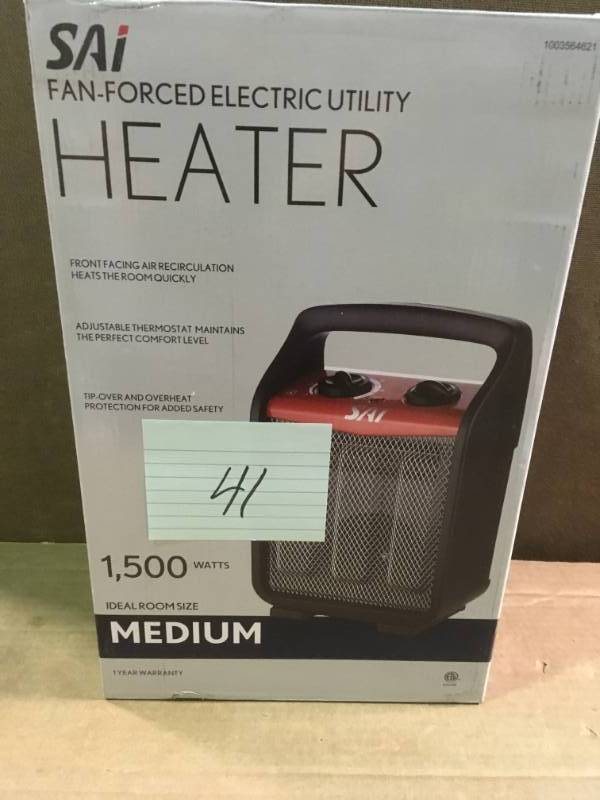 lot 41 image: SAI 1,500-Watt Recirculating Utility Heater  in like new condition