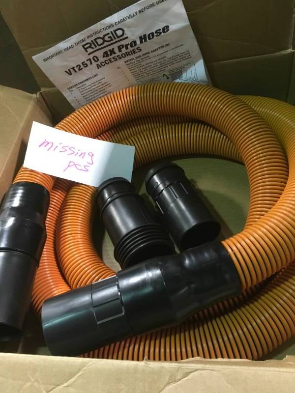 lot 52 image: RIDGID 1-78 in. x 10 ft. (3 m) Pro-Grade WetDry Vacuum Hose Model # VT2570  in like new condition