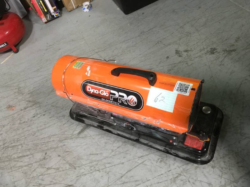lot 62 image: Dyna-Glo Pro 80K BTU Forced Air Kerosene Portable Heater USED in good condition