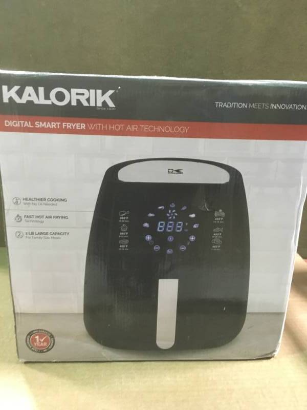 lot 65 image: KALORIK 3.2 Qt. Digital Display Air Fryer in Black  in like new condition