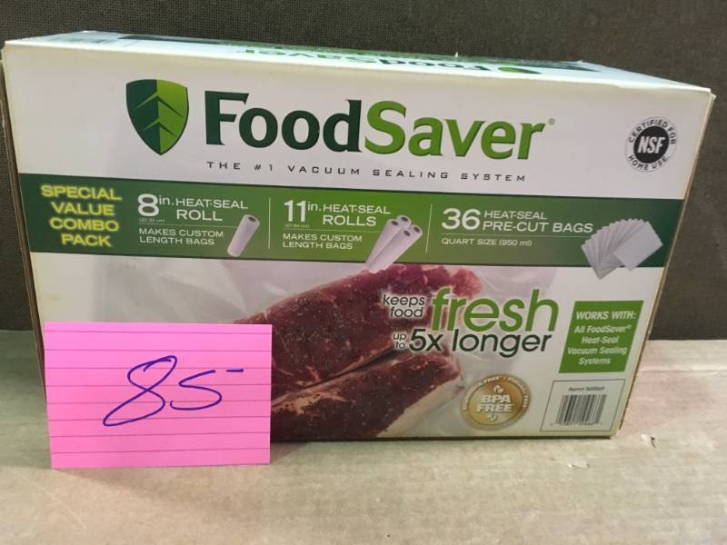 lot 85 image: FoodSaver Special Value Vacuum Seal Combo Pack  in like new condition