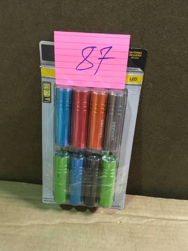 lot 87 image: Defiant 50 Lumens LED Flashlight Combo (8-Pack)  in like new condition