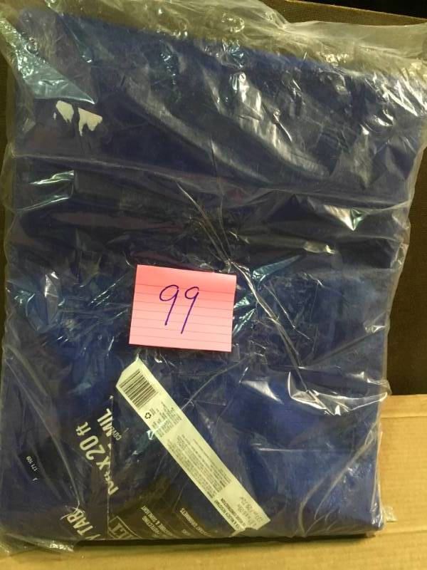 lot 99 image: Everbilt 16 ft. x 20 ft. Blue Medium Duty Tarp not used